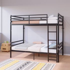 Bunk Bed Twin Over Twin for Kids/Teens/Adults, 13.7" High Safety Guardrail, 19 Heavy-Duty Slats Support 600LBS, Sturdy Ladder, Large Under-Bed St