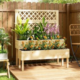 Natural Elevated Garden Bed Planting Box Eco-Friendly Gardening Container for Home Yard And Garden