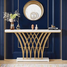 Modern Golden Console Table - Stylish Entrance Table for Hallway Living Room Elegant Home Decorative Furniture