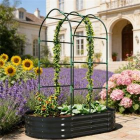 Dark Gray Elevated Garden Bed Planting Box for Easy Access Outdoor Gardening Raised Bed Planter for Flowers Herbs Vegetables
