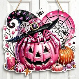 Halloween New Hot Selling Riding Broom Magical Witch Creative Wooden Printing Doors and Windows Garden Hanging Decoration (Color: 11, size: 15*15*0.5)