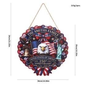 1PC Wooden tags for Independence Day, patriotic American homes, rural areas, wooden walls, door decorations, wooden crafts (Color: 127, size: 40*40*0.5cm)
